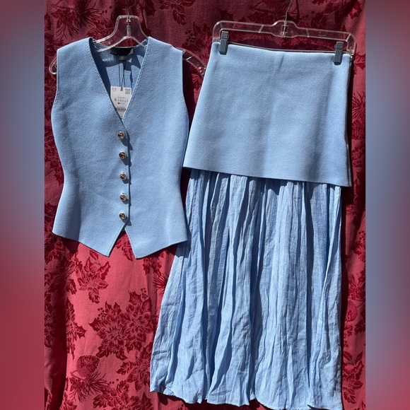 Zara Sky Blue Maxi Skirt *skirt only - Picture 3 of 6